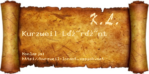 Kurzweil Lóránt névjegykártya